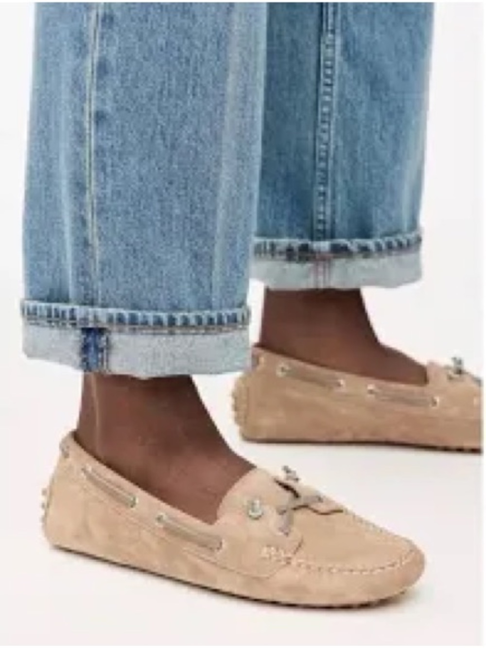 Veronica Beard Jia Boat Shoes in sand-colored suede size 7